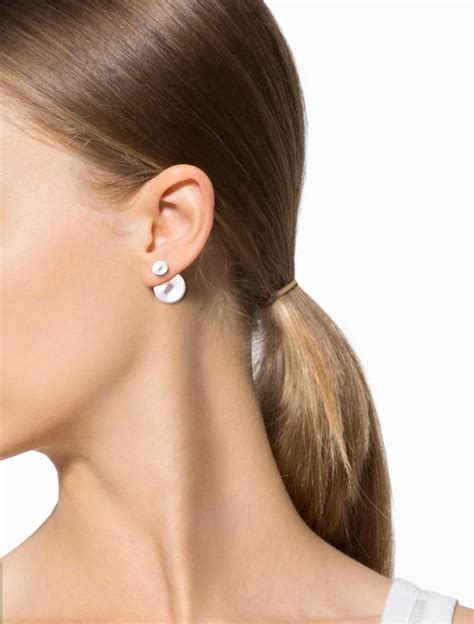 buy dior double pearl earrings|dior tribal earrings real pearl.